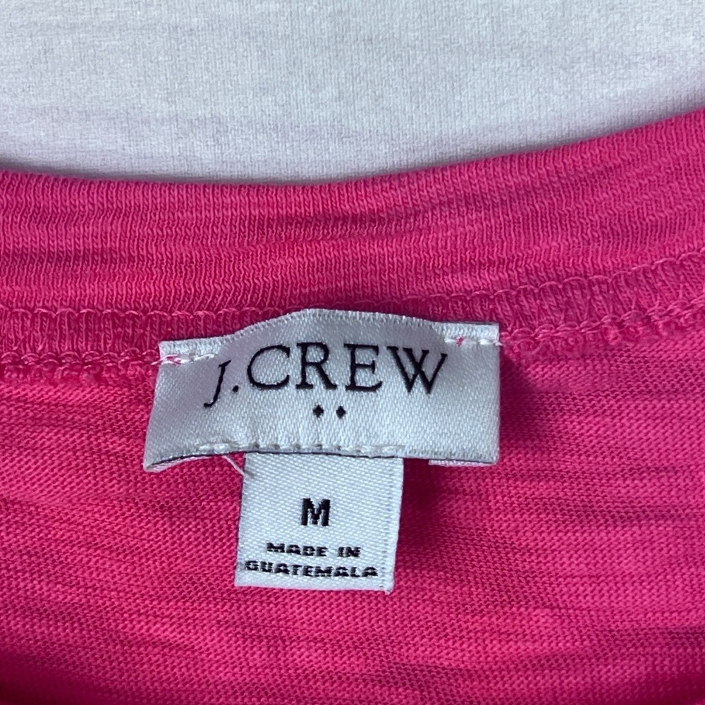 J Crew Dress Womens M Pink Short Sleeve T-Shirt Tie Waist Cotton Knit Pullover - Picture 4 of 7